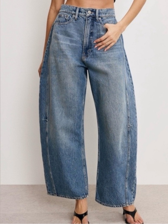 Good American Denim - Good American Good Extreme Barrel Jeans Indigo966 Size 8/29 High Rise